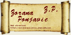 Zorana Ponjavić vizit kartica